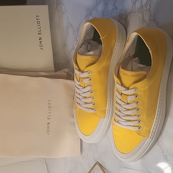 JOHN ELLIOTT HAZE CANVAS LOW TOP SNEAKER CANARY MEN'S SZ 41 - Picture 10 of 17